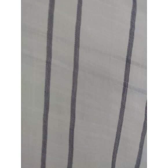 The White Collection Women's Striped Button-Down Shirt Long Sleeves Curved Hem S - Picture 3 of 8